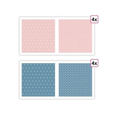 PAP 0093 Papiers imprimés 'Essentiel Rose Sakura' (8f)